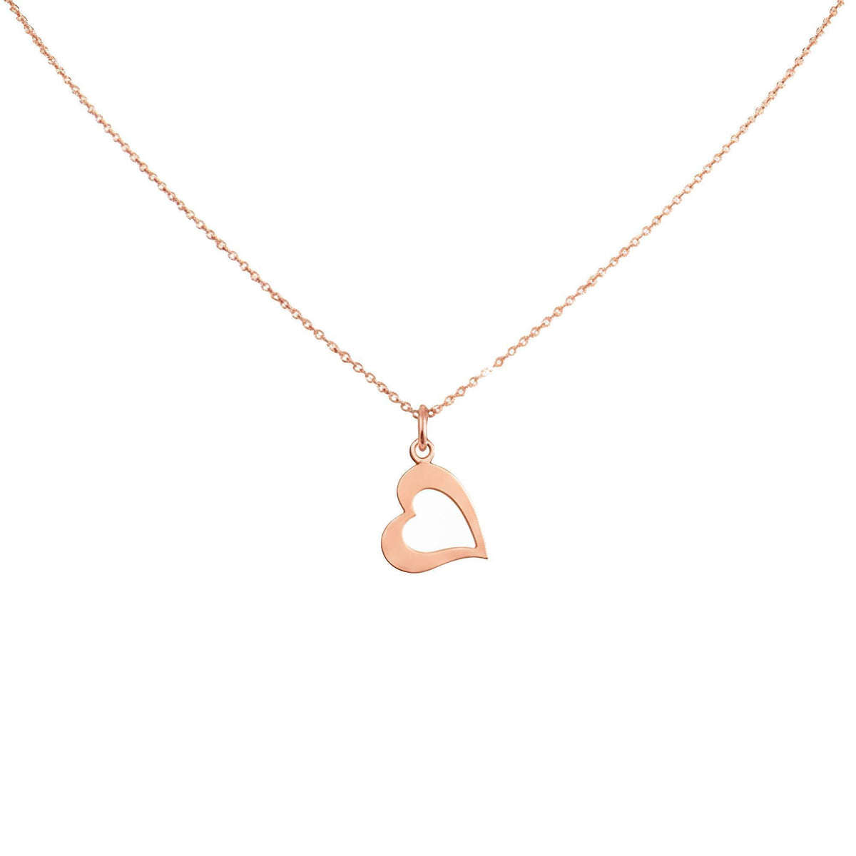 Heart Necklace | Romantic Love Charm, in Rose Gold Plated finish