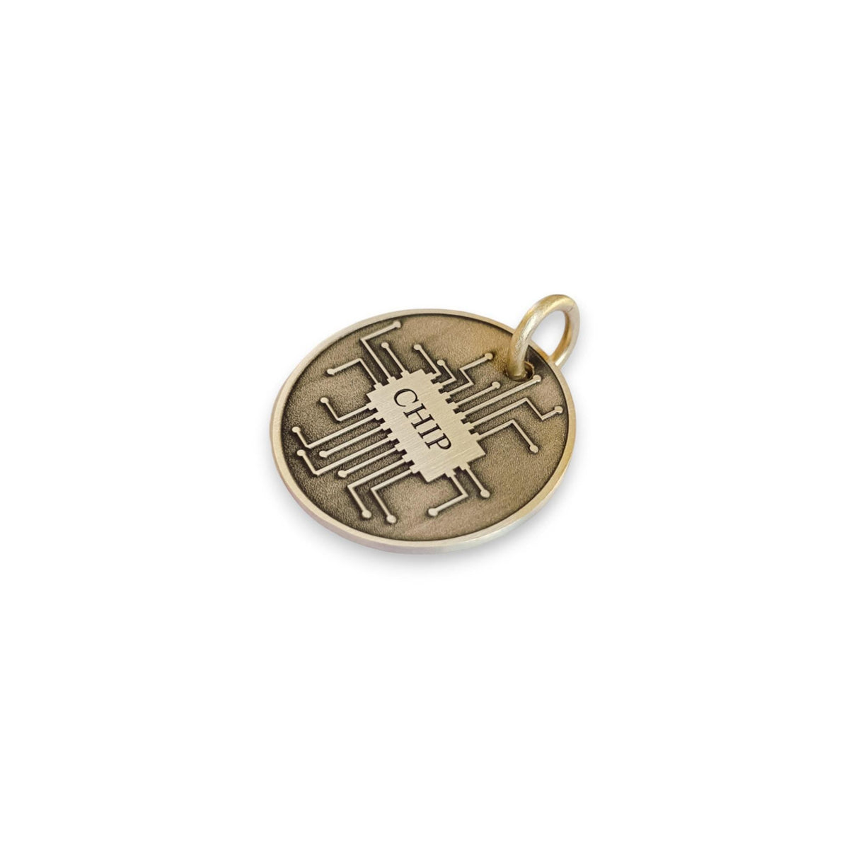 The Circuit Token | Artisan Microchip Pet ID & Custom Engraved Dog Tag, alternate angle