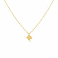 Thunderstorm Charm Necklace | Lightning Bolt Resilience Talisman, in Yellow Gold Plated finish