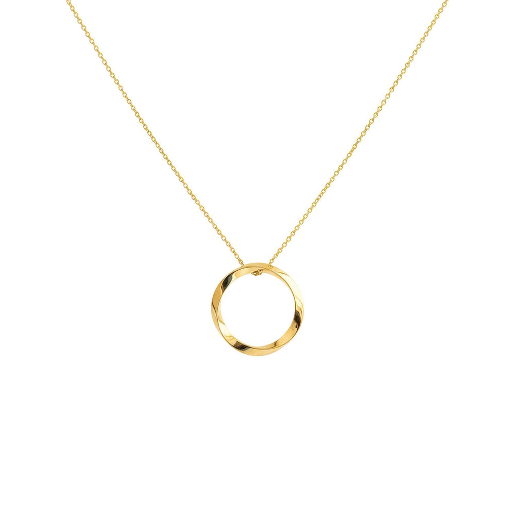 Mobius Necklace | Eternity Infinity Circle, in Yellow Gold Plated finish