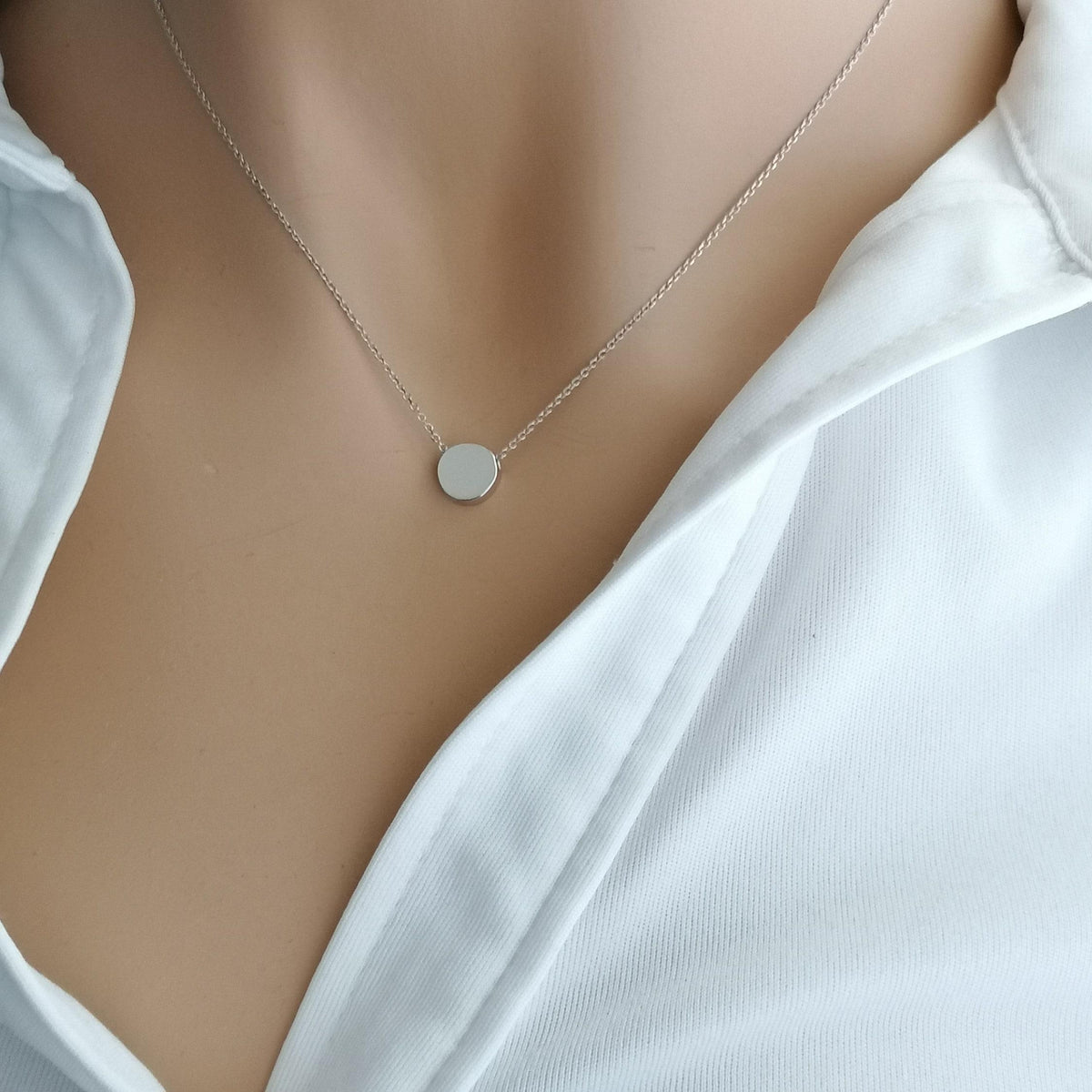 Dainty Karma Necklace | Simple Sterling Silver Circle Pendant | Minimalist Eternity Jewelry, additional detail