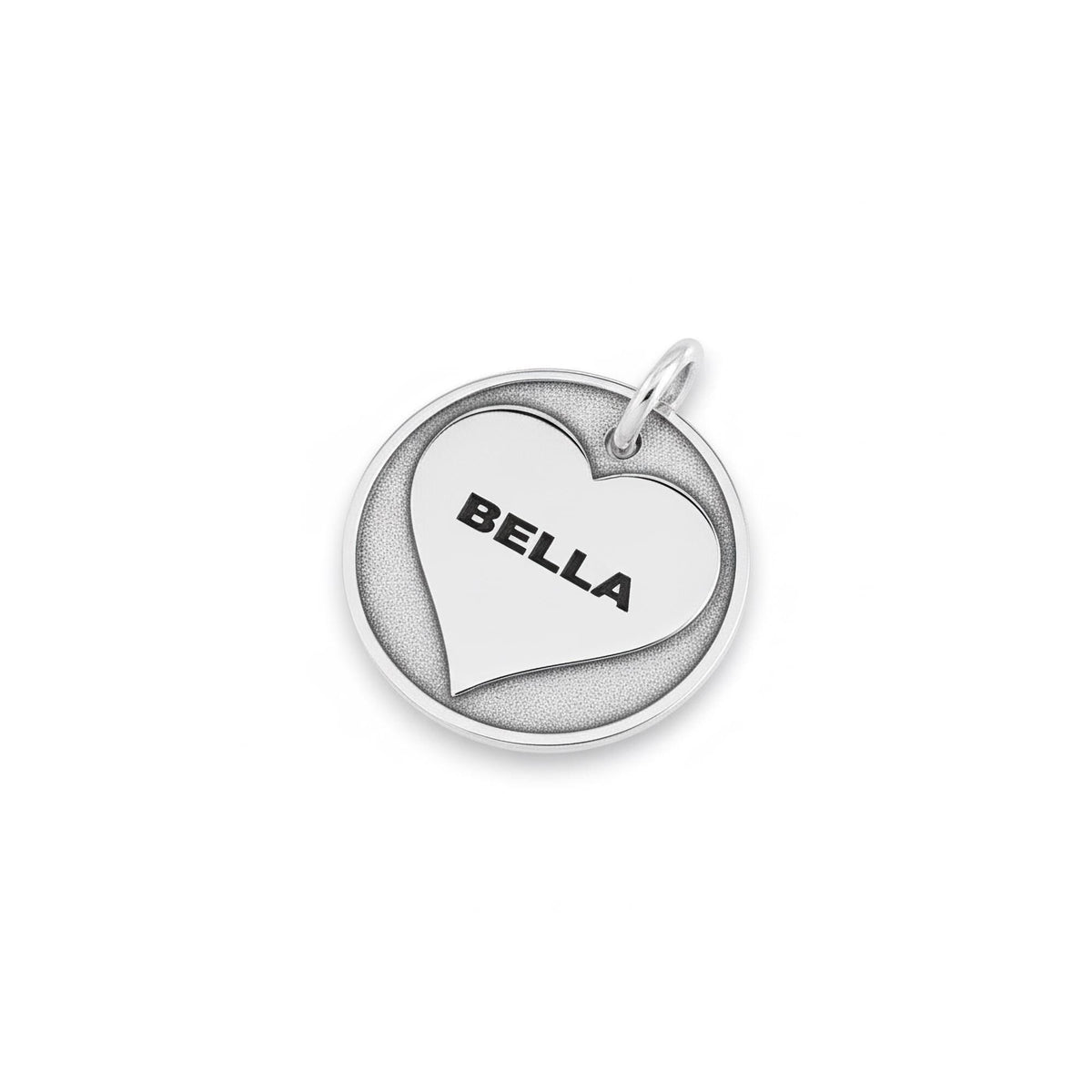 Heart Dog Tag ID Medallion | Devoted Companion Pet Charm, close-up detail