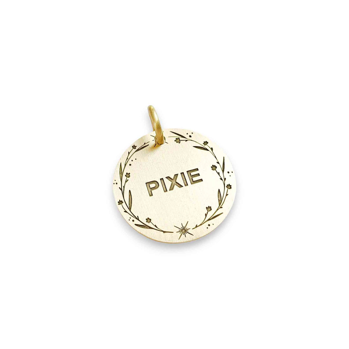 The Boho Wildflower Token | Artisan Floral Pet ID & Custom Engraved Dog Tag, alternate angle