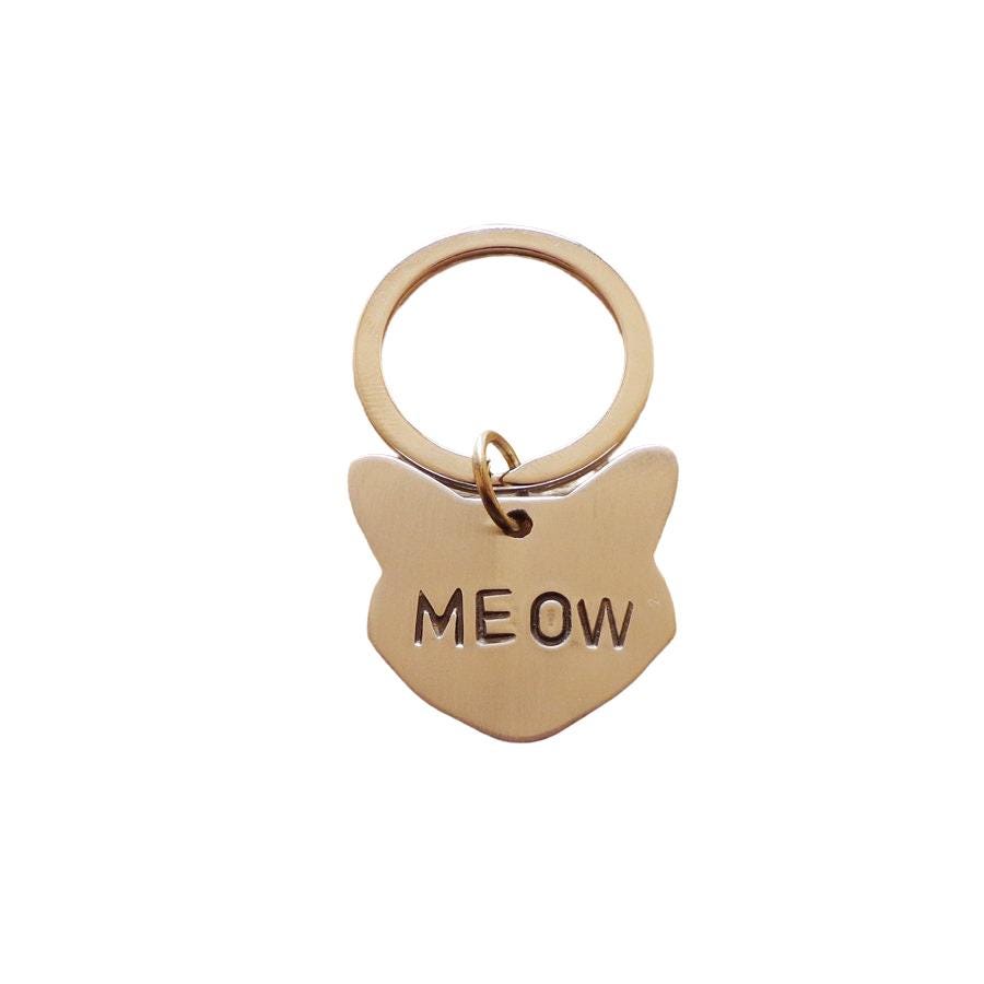 The Feline Silhouette Token | Artisan Cat Head Pet ID & Custom Silhouette Tag, close-up detail