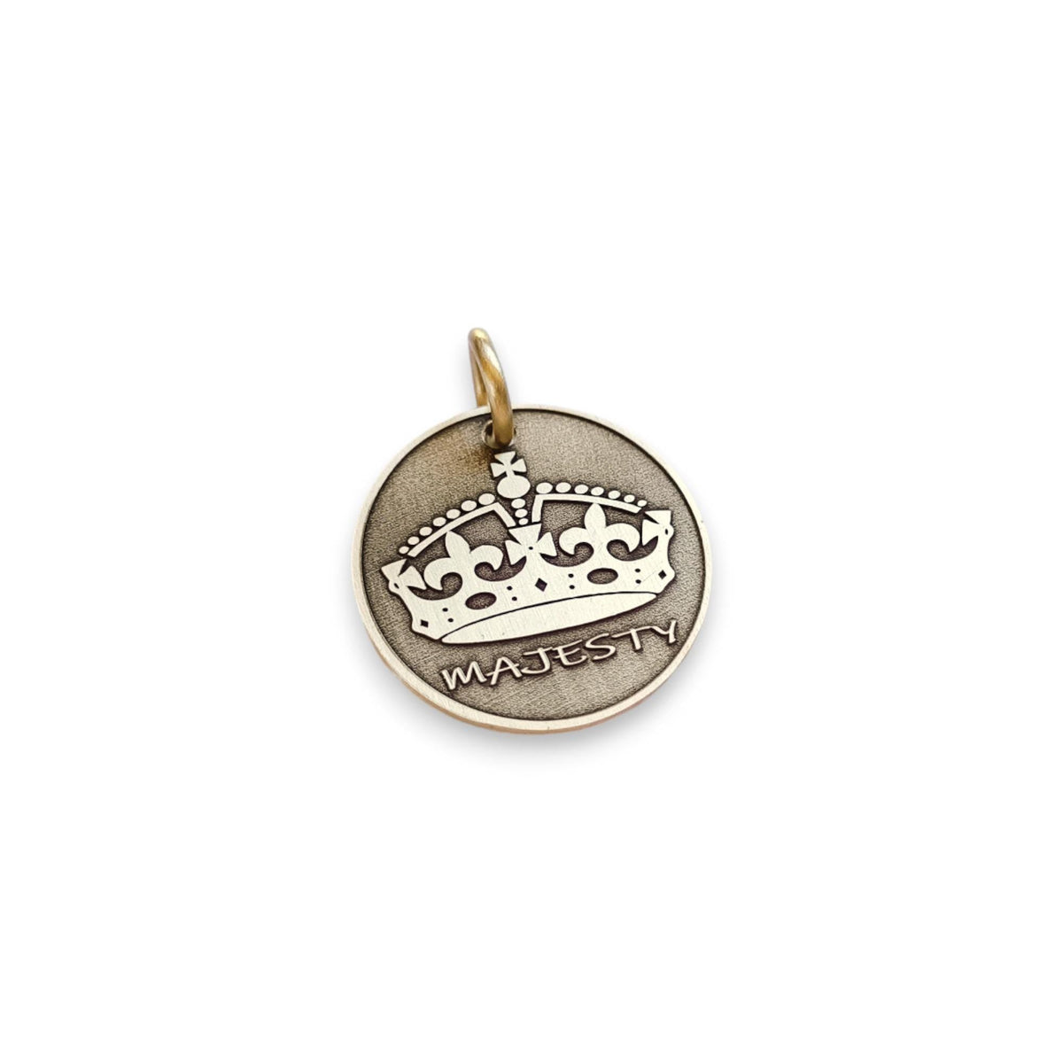 The Sovereign Crown Token | Artisan Queen Pet ID & Custom Engraved Dog Tag, styled view