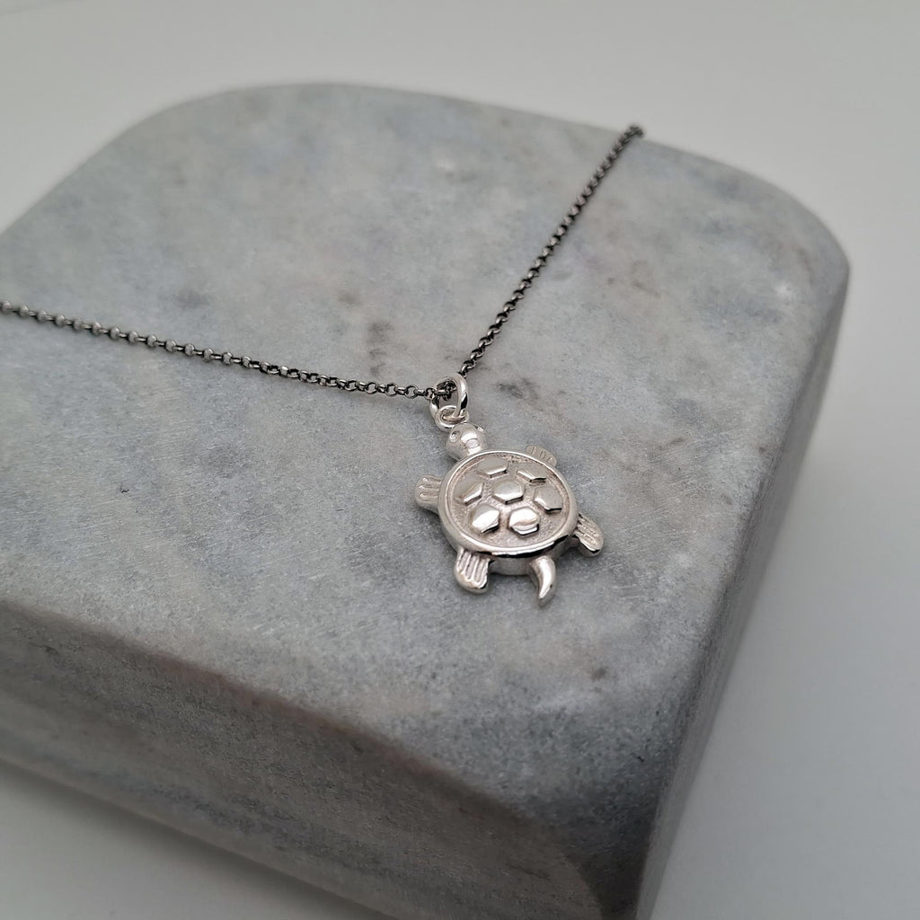 Turtle Necklace | Longevity & Protection Pendant, front view