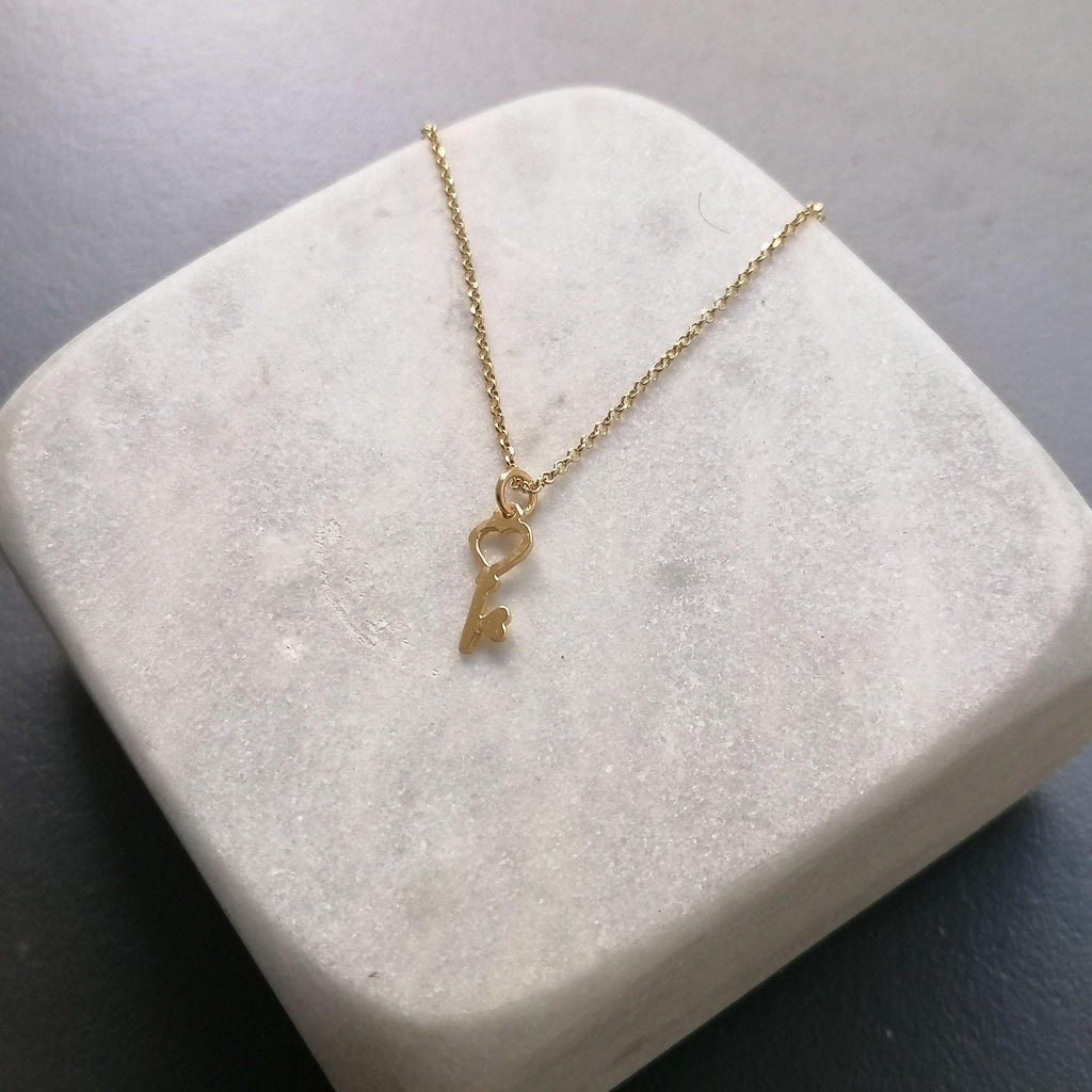Dainty Key Necklace | Symbol of New Beginnings, styled view