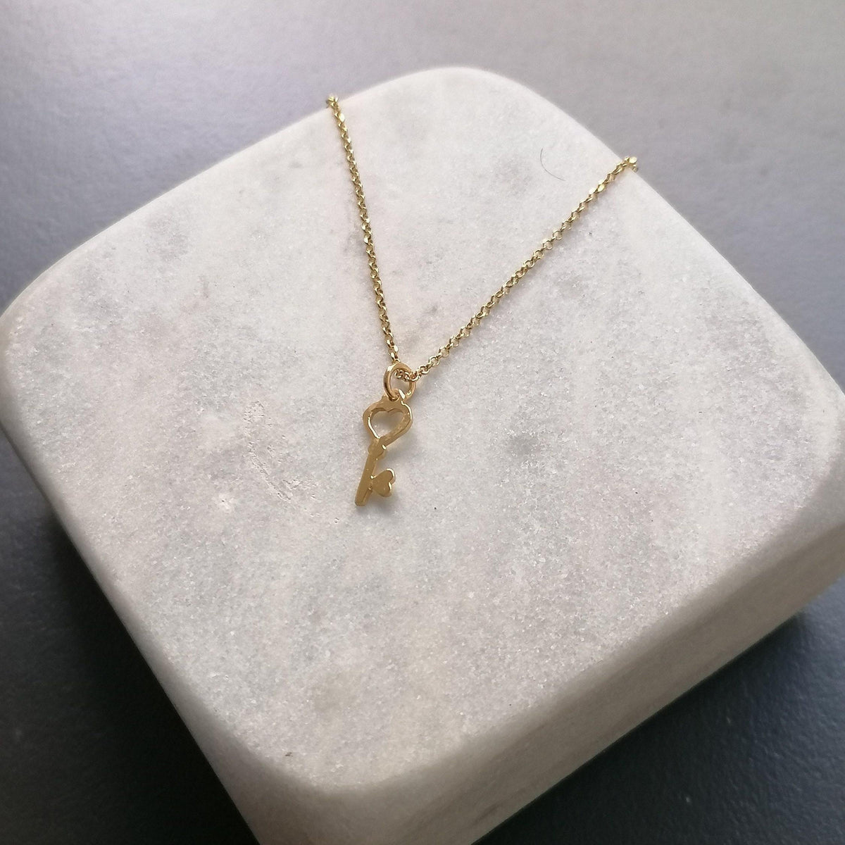 Dainty Key Necklace | Symbol of New Beginnings, styled view