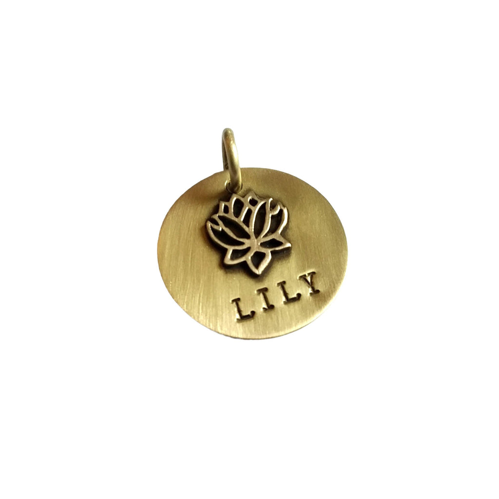 The Sacred Bloom Token | Artisan Lotus Dog Tag & Custom Pet ID, styled view