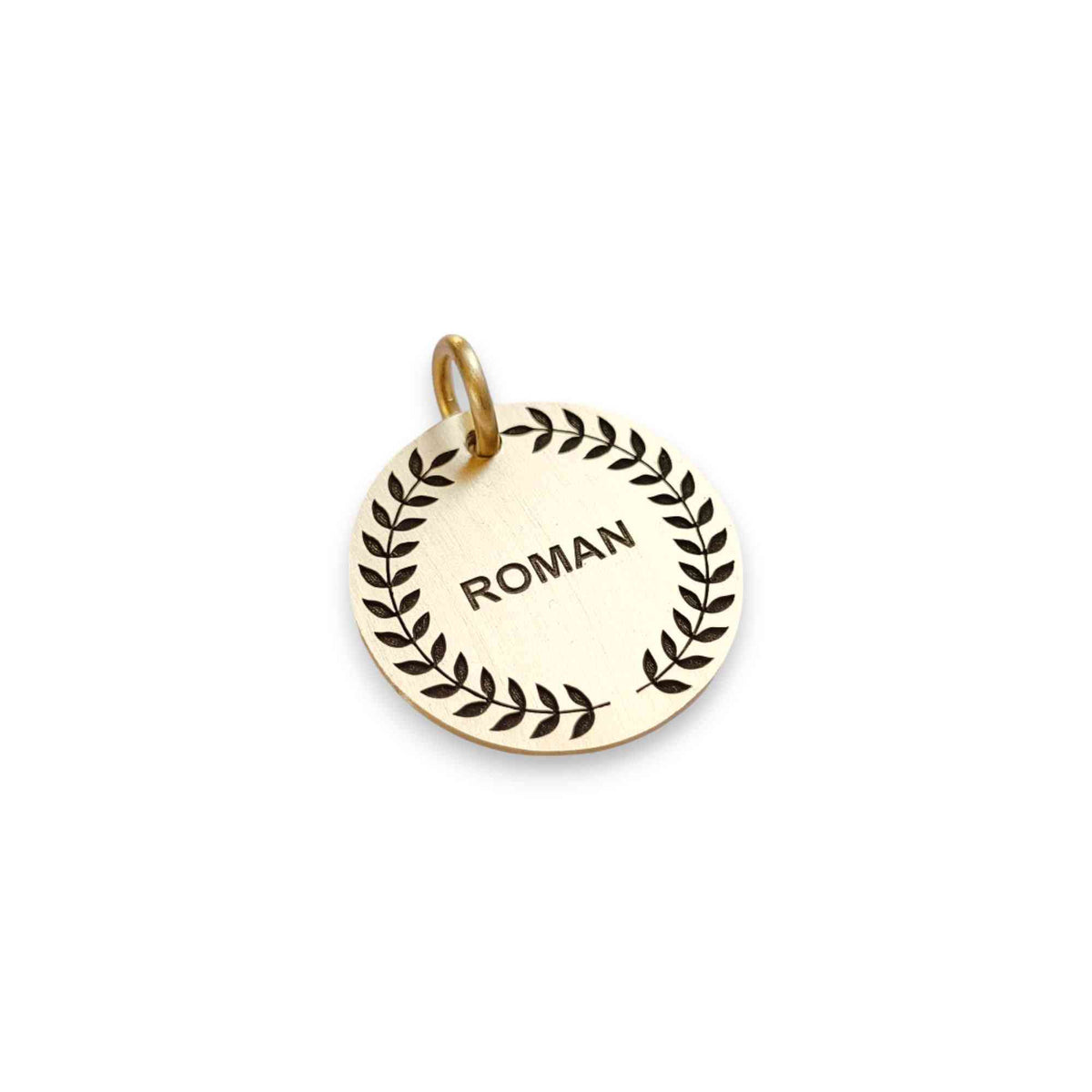 The Victor's Token | Artisan Laurel Wreath Pet ID & Custom Engraved Dog Tag, styled view