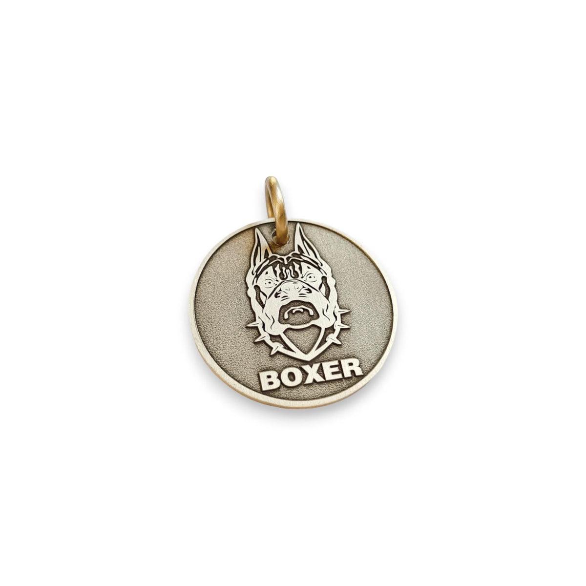 The Spirited Boxer Token | Artisan Breed Pet ID & Custom Engraved Dog Tag, additional detail