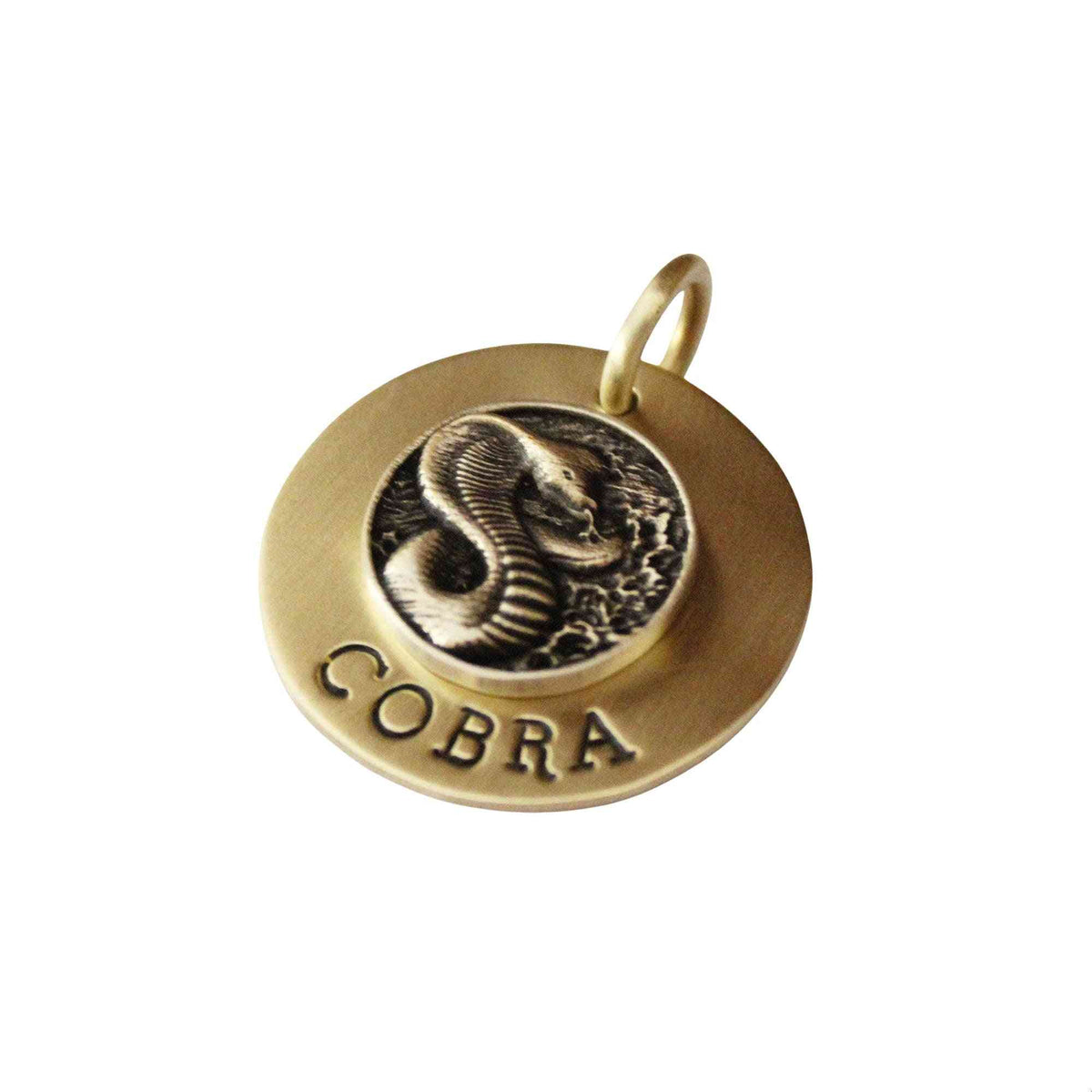 The Serpent Token | Artisan Cobra Pet ID & Custom Engraved Dog Tag, close-up detail