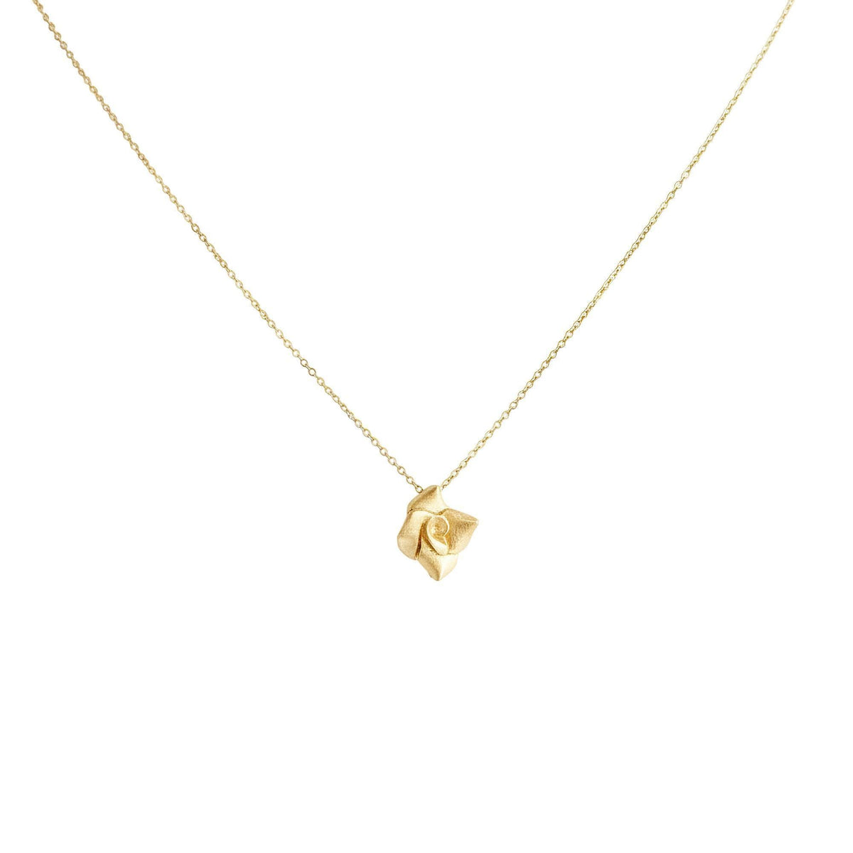 Rose Necklace Pendant | 3D Sculpted Silver Flower | Dainty Botanical Jewelry, alternate angle