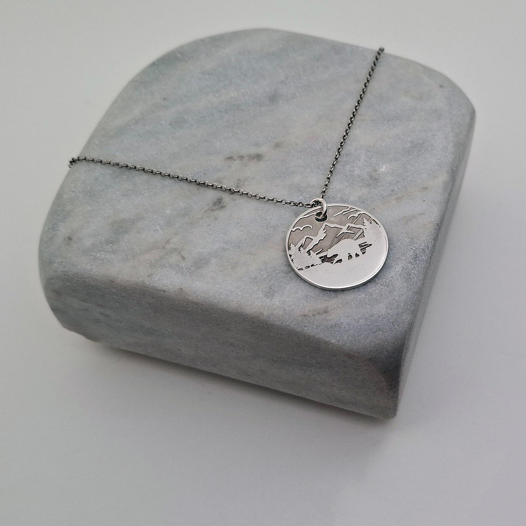 Bear Silhouette Necklace | Mountain Wilderness Talisman, additional detail