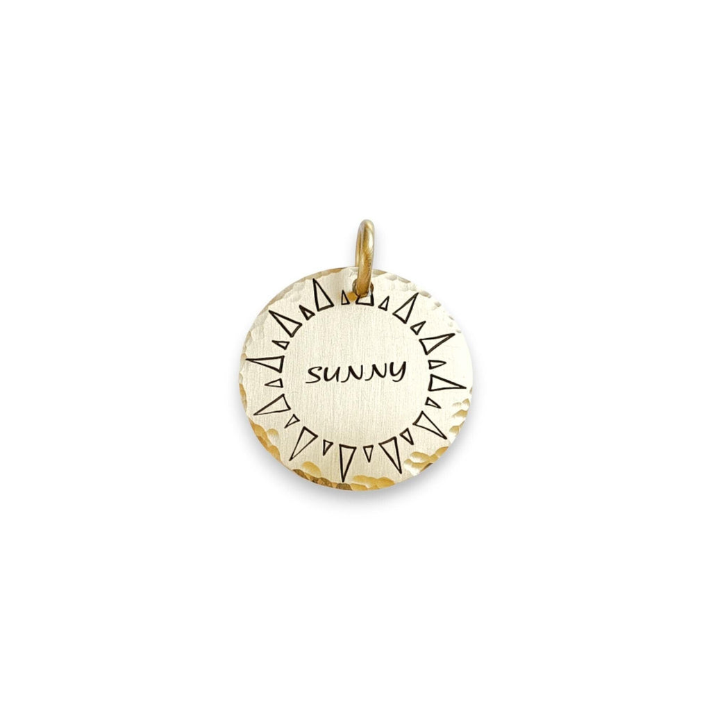 The Solar Token | Artisan Sun Pet ID & Custom Engraved Dog Tag, front view