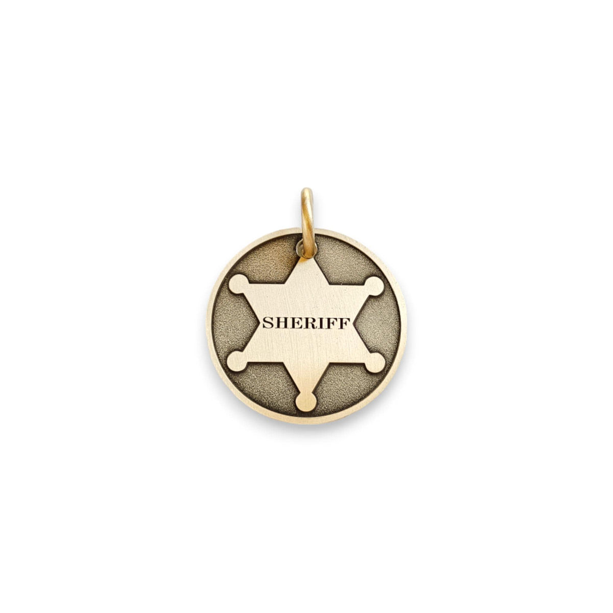 The Sheriff Token | Artisan Star Badge Pet ID & Custom Engraved Dog Tag, additional detail