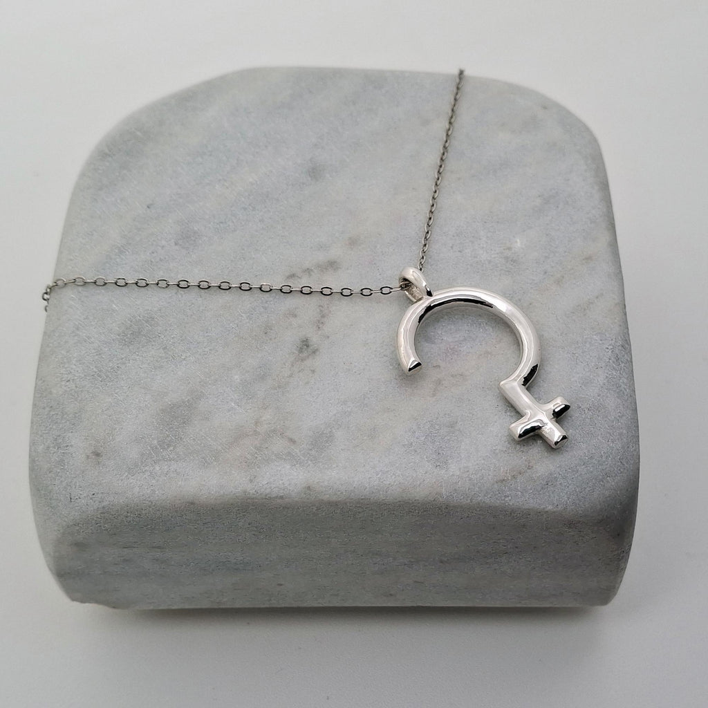 Ceres Necklace | Minimalist Astrological Glyph Pendant | Earth Mother Talisman, alternate angle