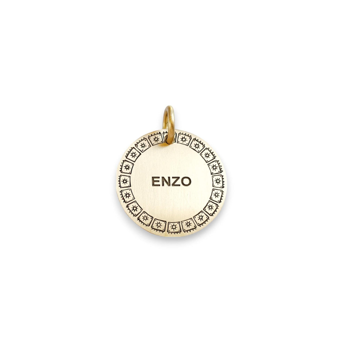 The Bohemian Starlight Token | Artisan Boho Pet ID & Custom Engraved Dog Tag, front view