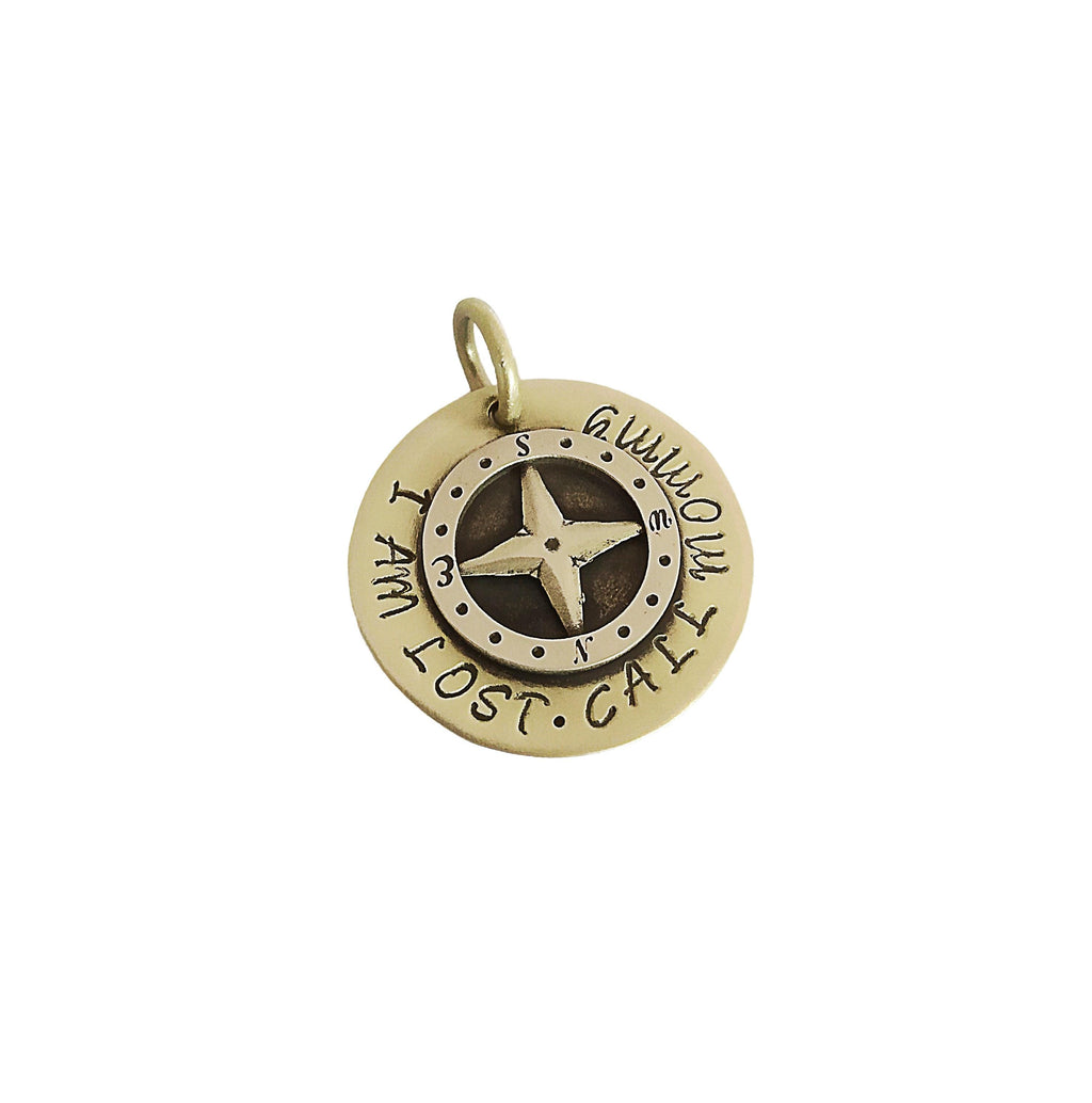 The True North Token | Artisan Compass Pet ID & Custom Dog Tag, close-up detail