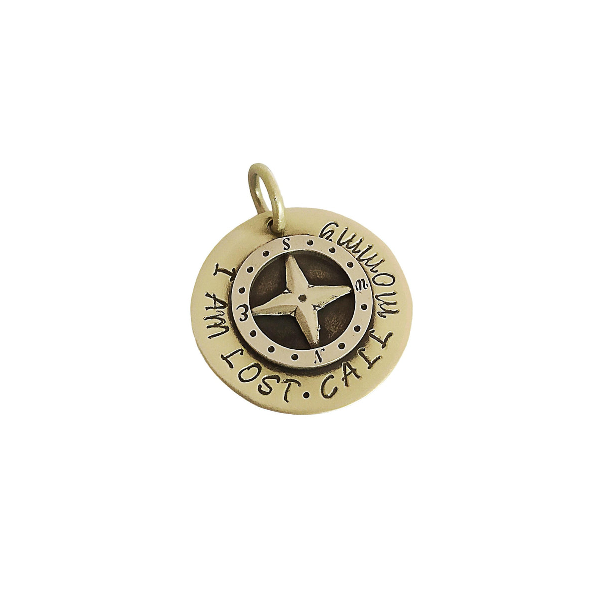 The True North Token | Artisan Compass Pet ID & Custom Dog Tag, close-up detail