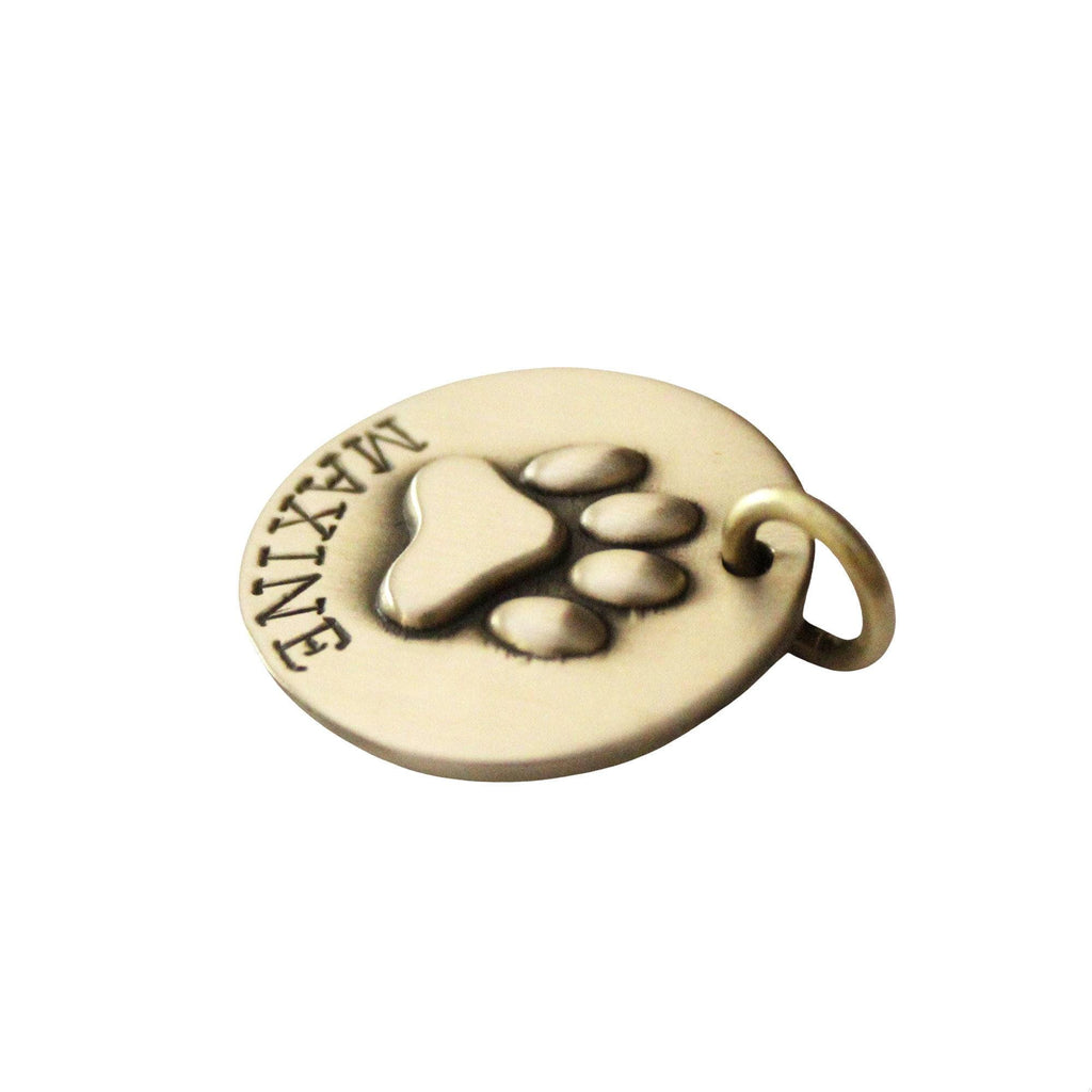 The Enduring Imprint Token | Artisan Raised Paw Print Pet ID & Custom Tag, additional detail