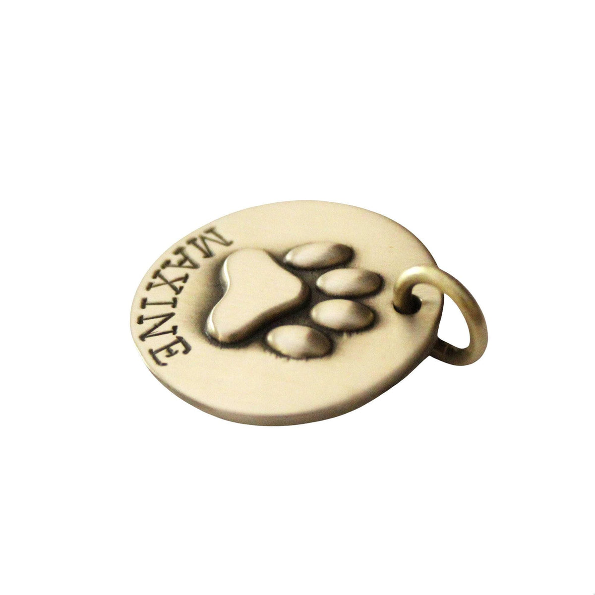 The Enduring Imprint Token | Artisan Raised Paw Print Pet ID & Custom Tag, additional detail
