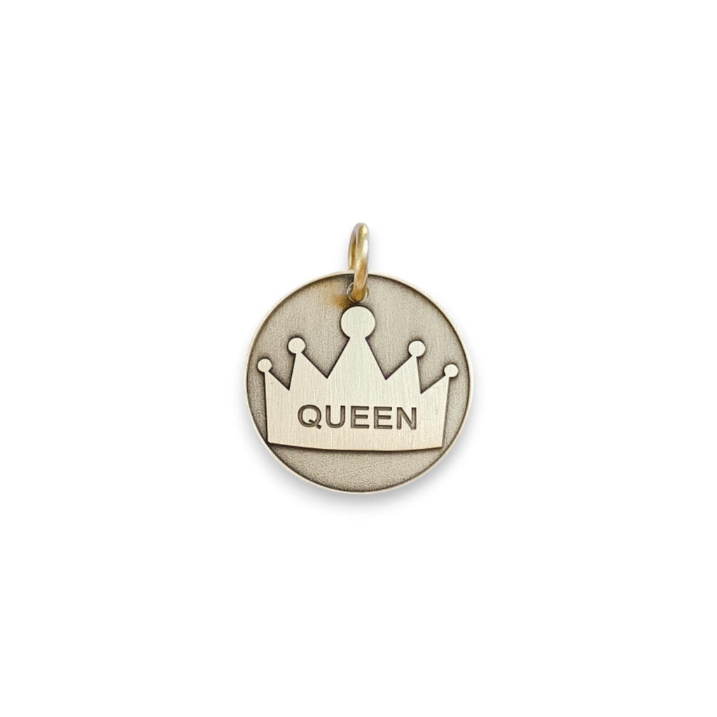 The Sovereign Token | Artisan Queen Pet ID & Custom Engraved Dog Tag, front view