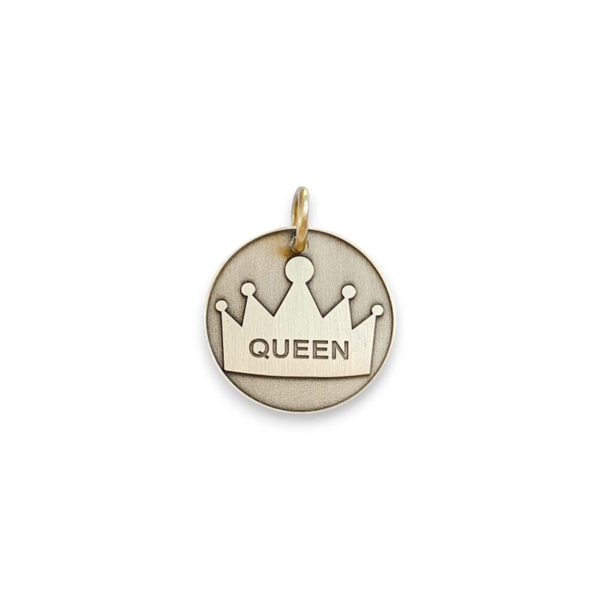 The Sovereign Token | Artisan Queen Pet ID & Custom Engraved Dog Tag, front view