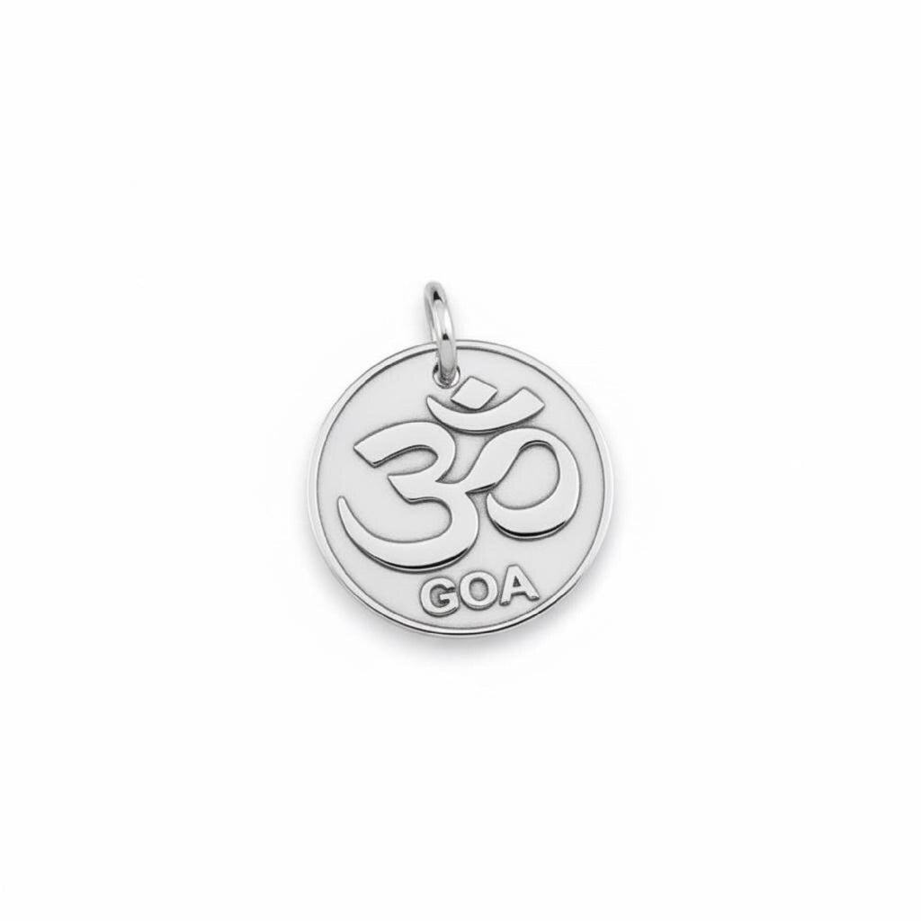 Om Symbol Dog Tag | Custom Engraved Spiritual Pet ID, close-up detail