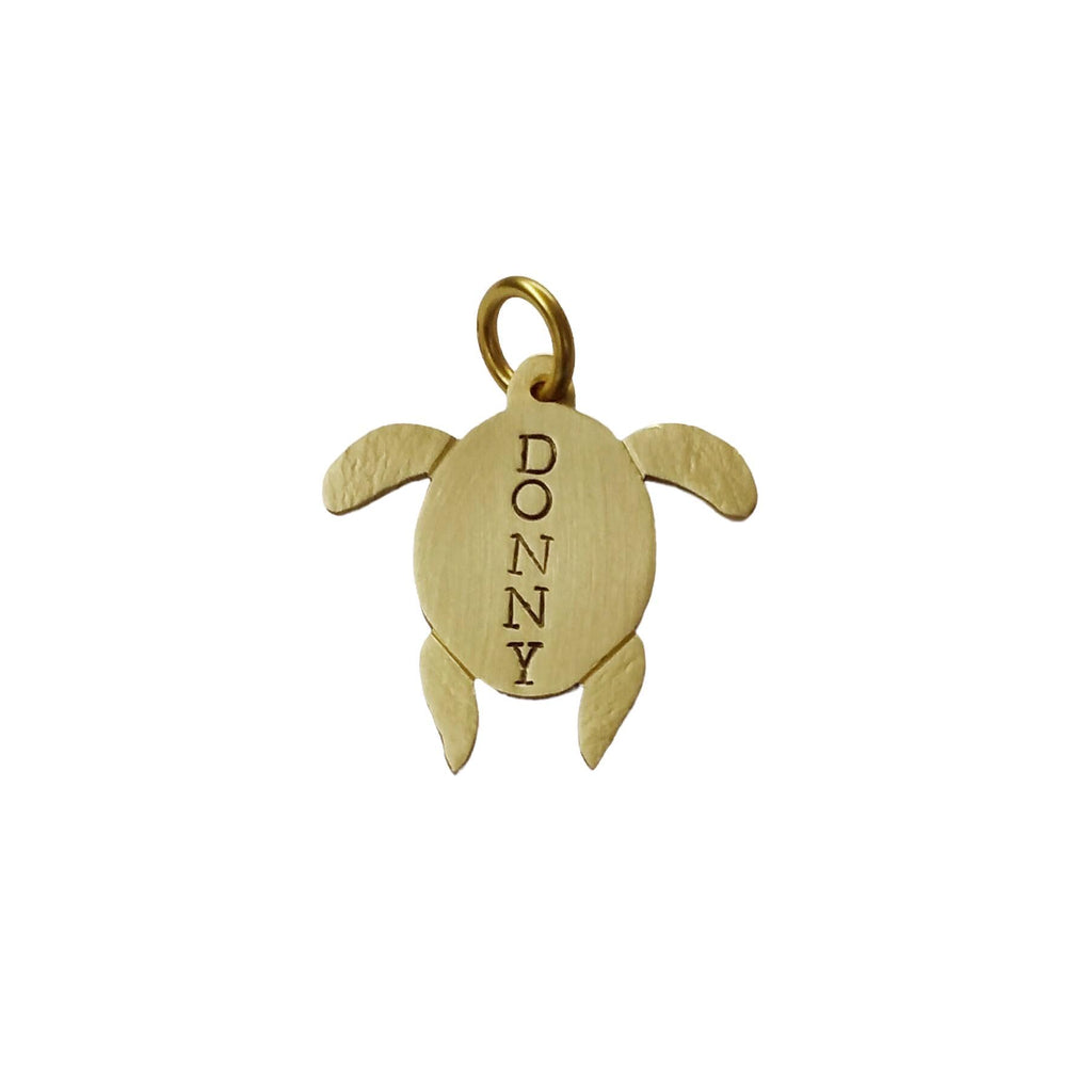 The Ancient Turtle Token | Artisan Nature Pet ID & Custom Motif Dog Tag, close-up detail