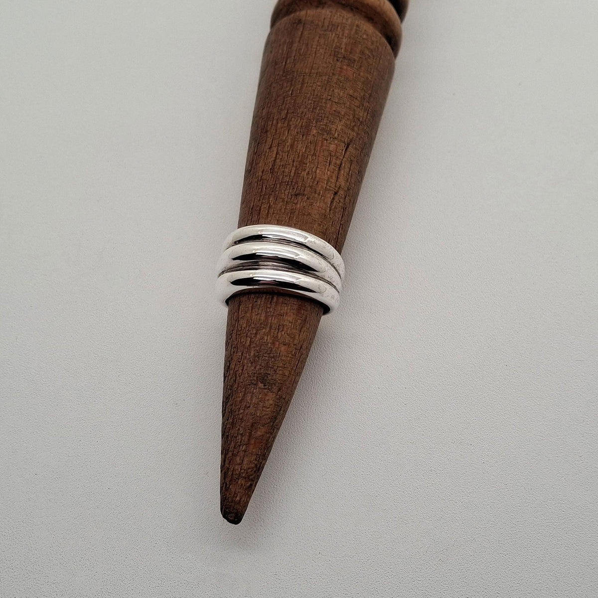Triple Band Ring | Smooth Three Wide Bands Sterling Silver Statement Ring | Unity & Balance Talisman, close-up detail