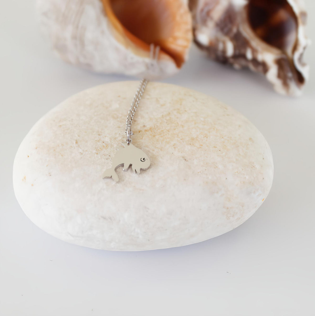 Dolphin Necklace | Joy & Resilience Charm | 14K Solid Gold, front view