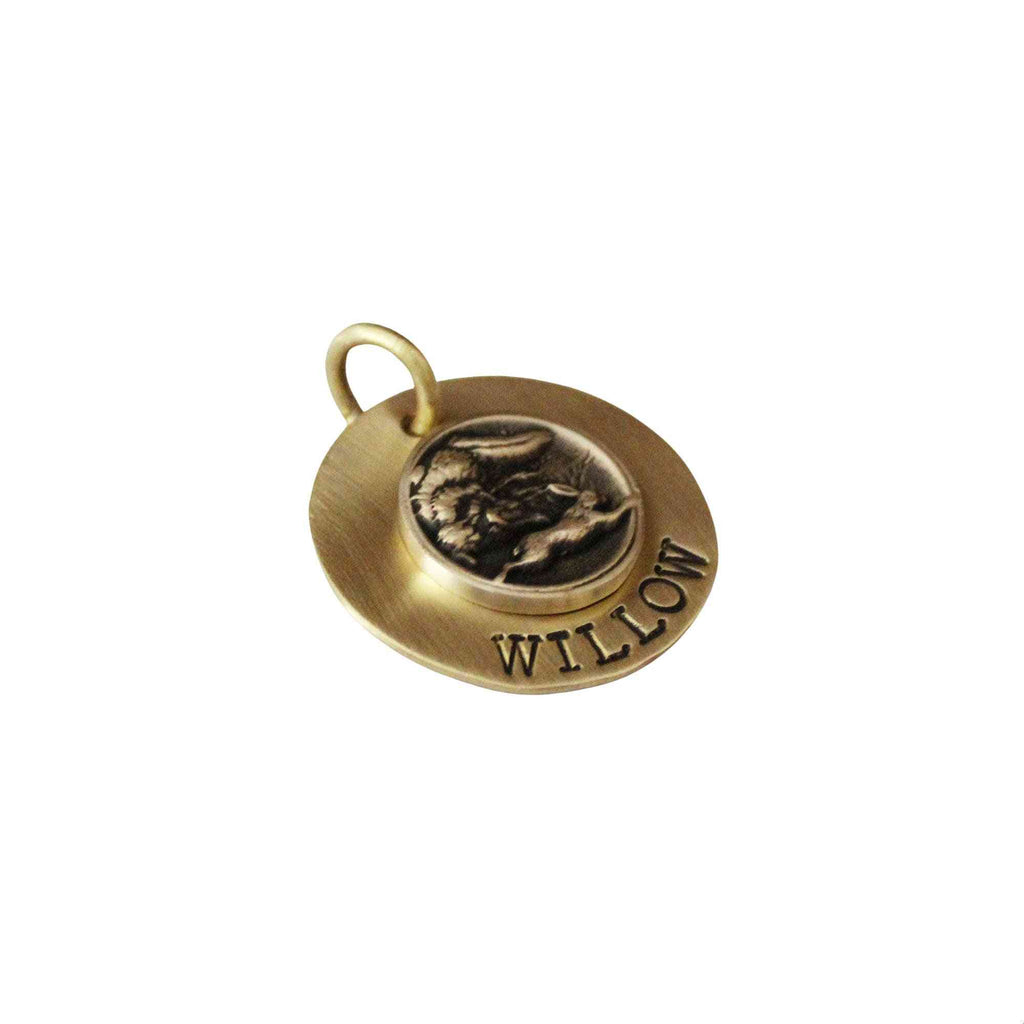 The Swift Sigil | Artisan Running Rabbit Pet ID & Custom Engraved Dog Tag, front view