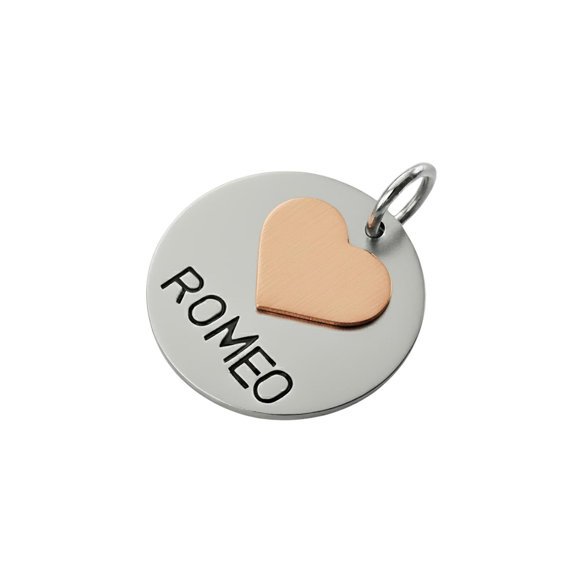 The Unconditional Love Token | Artisan Heart Pet ID & Custom Dog Tag, front view
