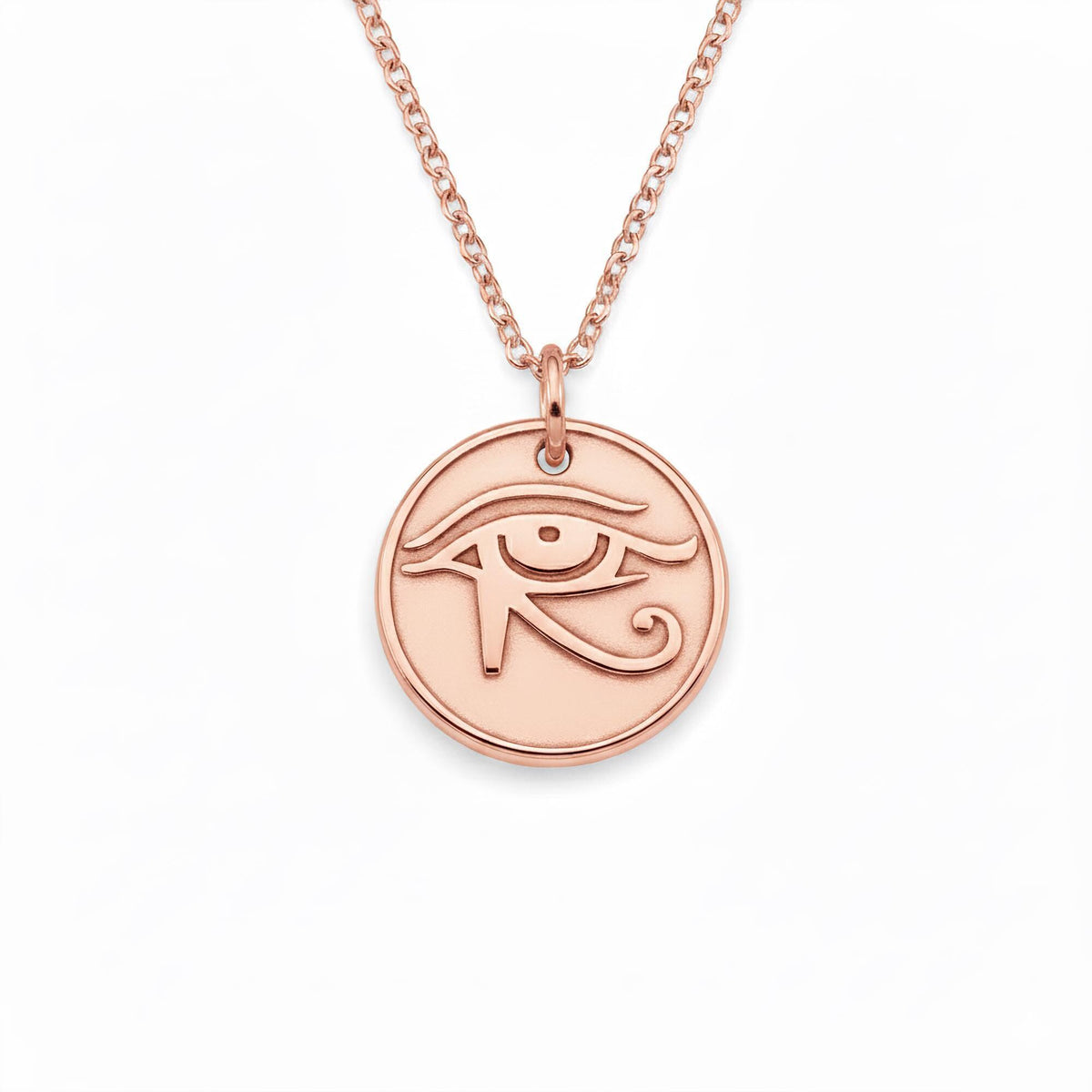 Eye of Ra Necklace | Egyptian Protection Symbol Pendant, in Rose Gold Plated finish