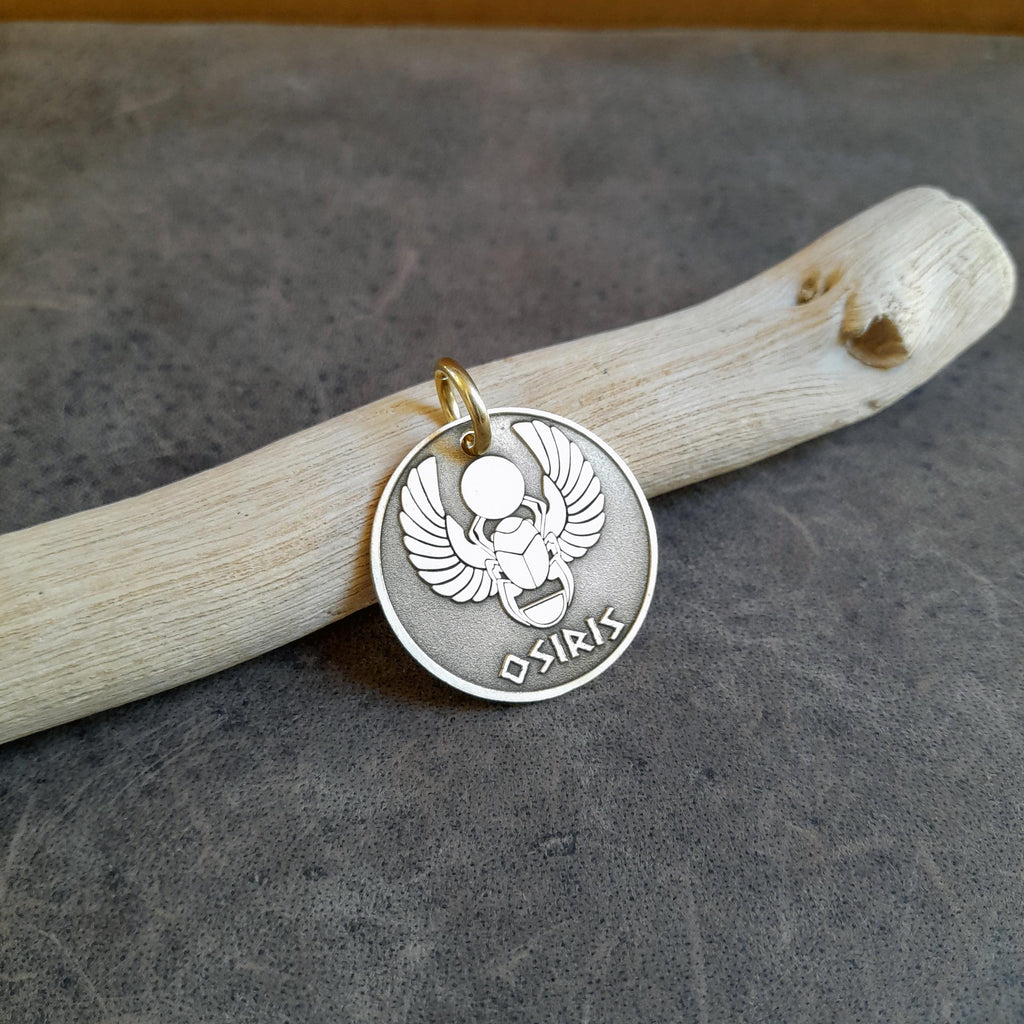 The Eternal Guardian Token | Artisan Scarab Pet ID & Custom Engraved Dog Tag, close-up detail