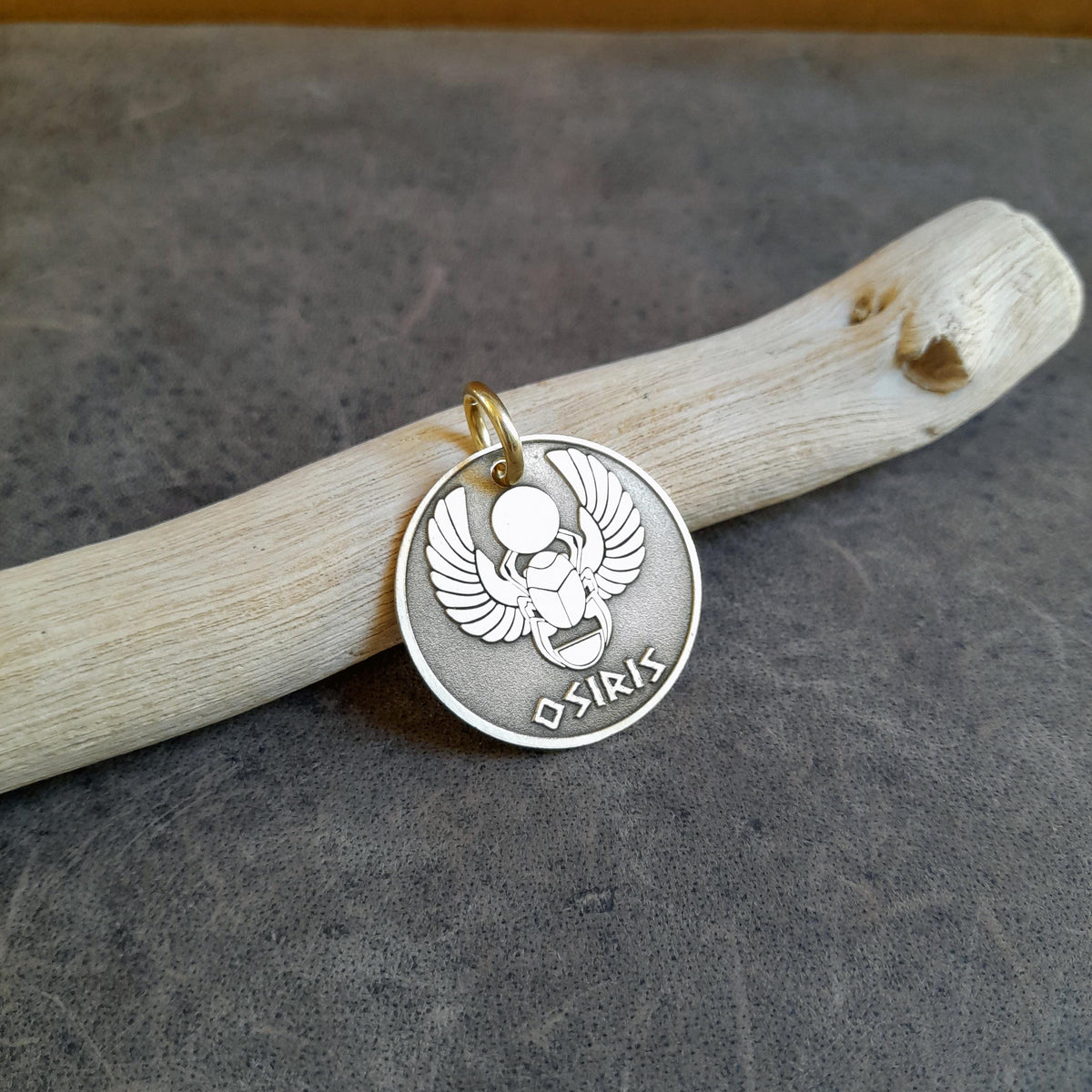 The Eternal Guardian Token | Artisan Scarab Pet ID & Custom Engraved Dog Tag, close-up detail