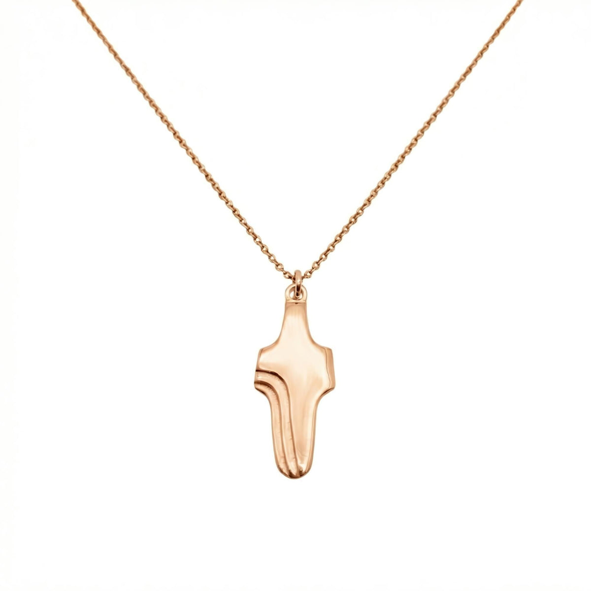 Abstract Cross Pendant in rose gold plated finish, geometric cross necklace