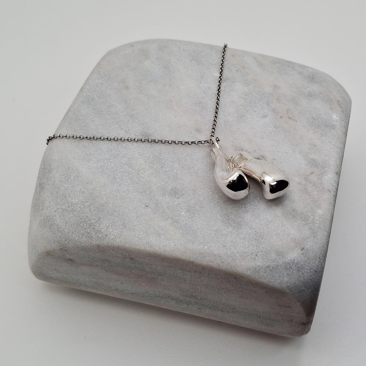 Boxing Gloves Pendant | Fighter Resilience Talisman, front view