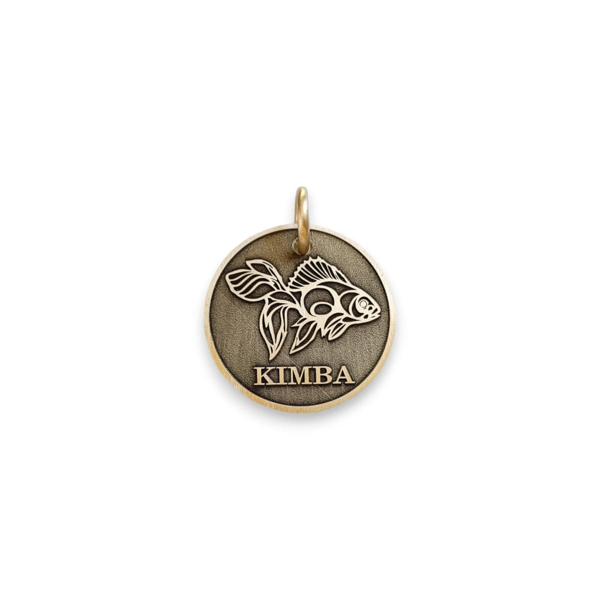 The Serene Koi Token | Artisan Symbol Pet ID & Custom Engraved Dog Tag, front view