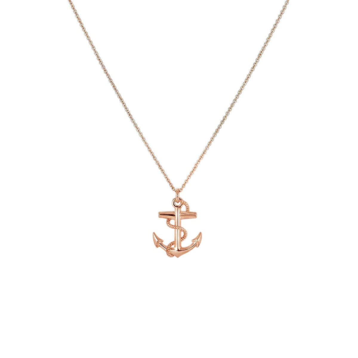 Anchor of Hope Necklace | Sterling Silver Nautical Stability Charm | Strength & Safe Harbor Pendant, in Rose Gold Plated finish