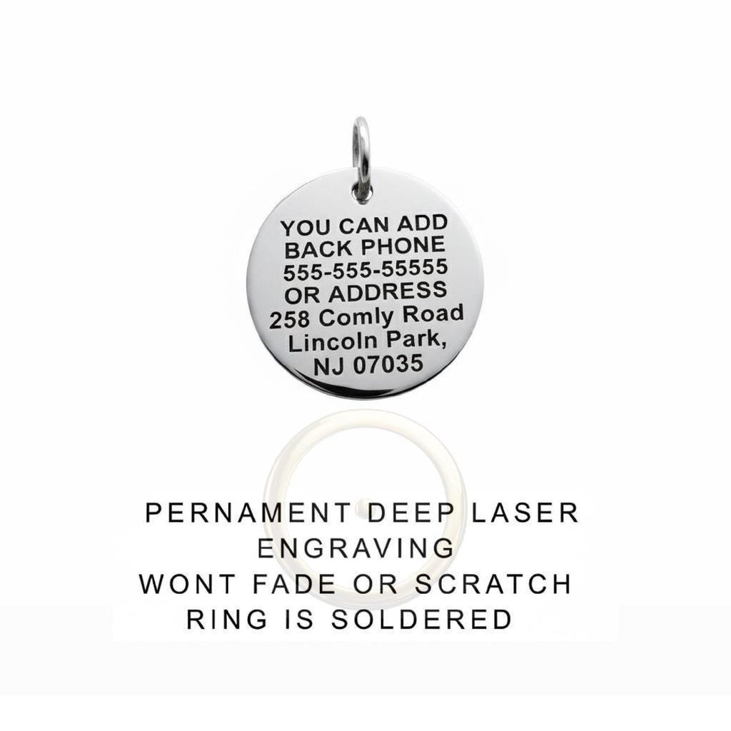Sun Dog Tag | Personalized Pet ID, front view