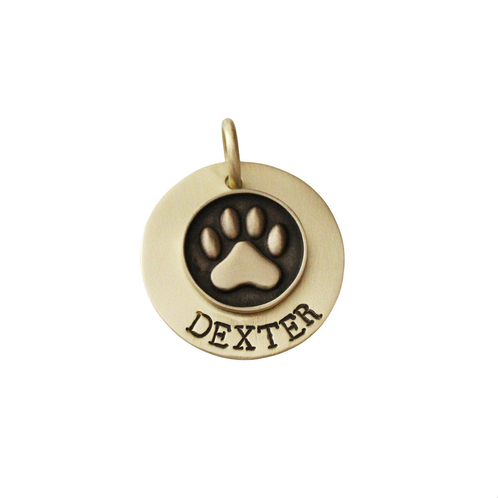 The Companion Sigil | Artisan Paw Print Pet ID & Custom Engraved Dog Tag, front view