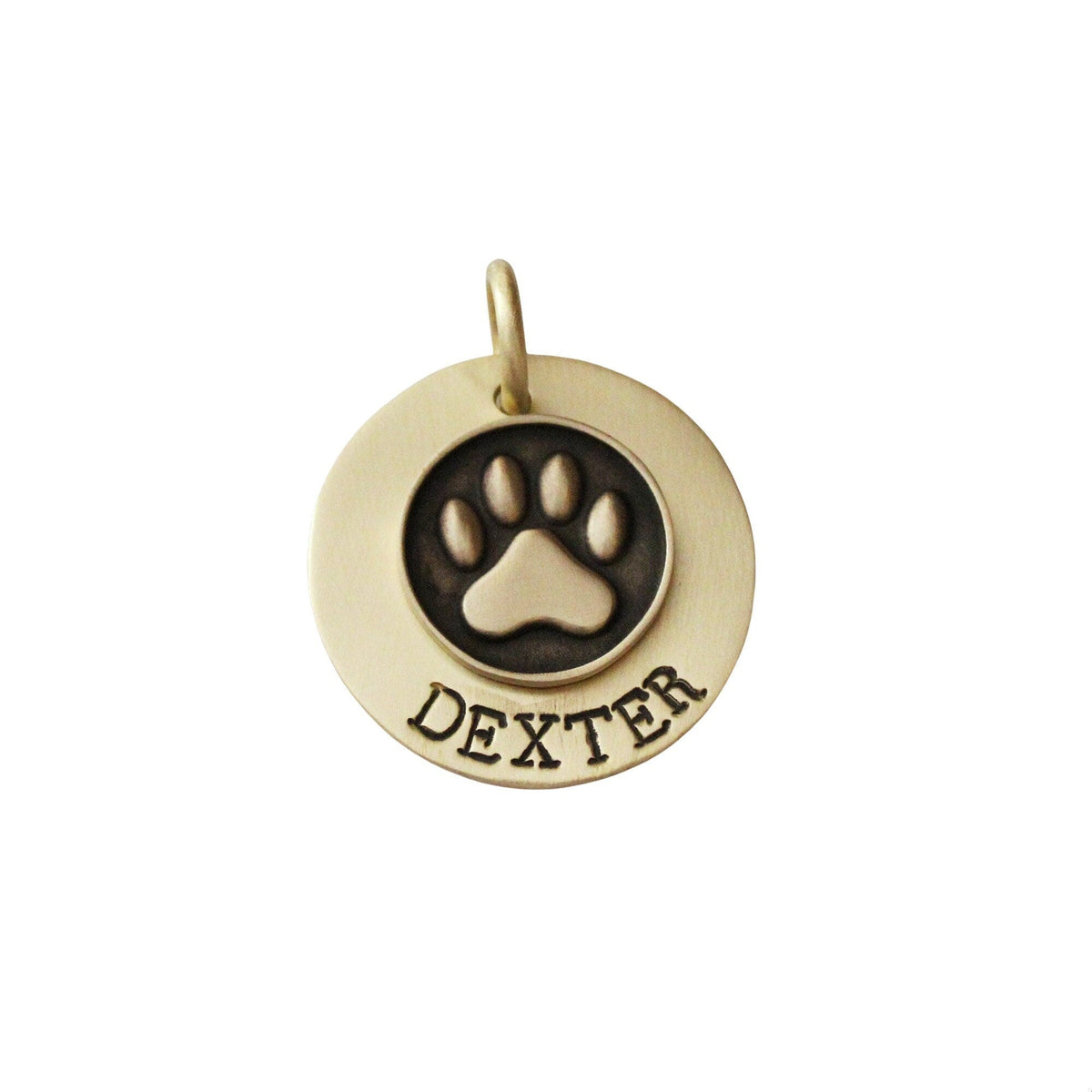 The Companion Sigil | Artisan Paw Print Pet ID & Custom Engraved Dog Tag, front view
