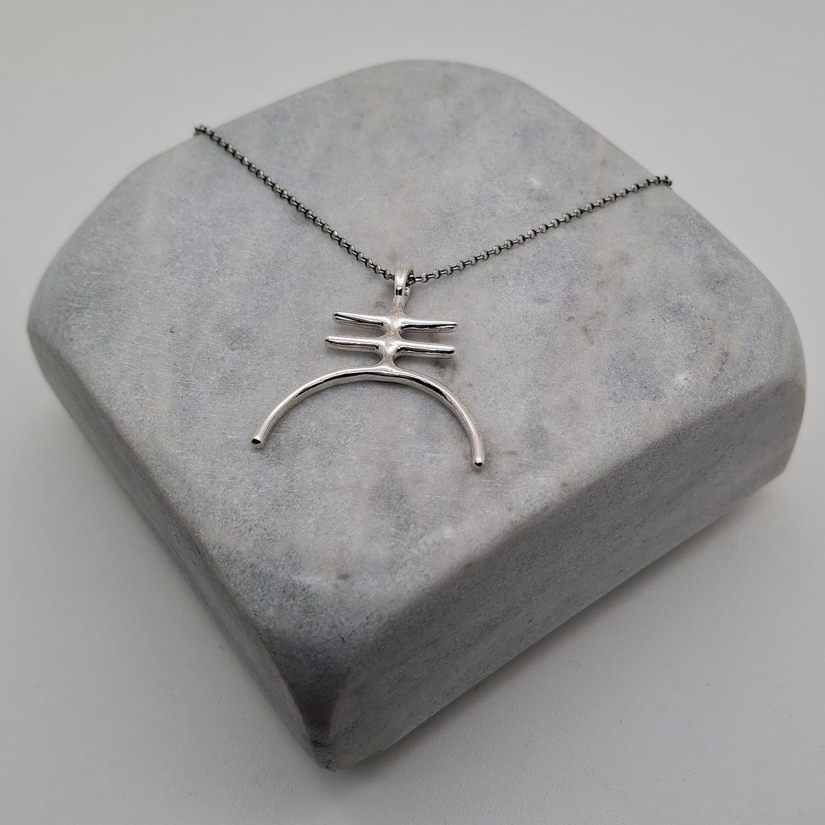 Amalgam Symbol Necklace | Gold Plated Fusion Pendant | Alchemical Unity Charm, styled view