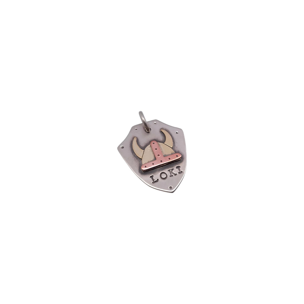 The Norseman Token | Artisan Mixed Metal Viking Dog Tag & Pet ID, alternate angle