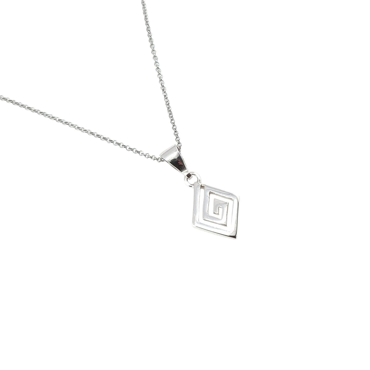 Greek Spiral Medallion | Rhombus Evolution Talisman, styled view