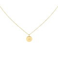 Initial Disc Necklace | Custom Engraved Monogram Pendant, in Yellow Gold Plated finish