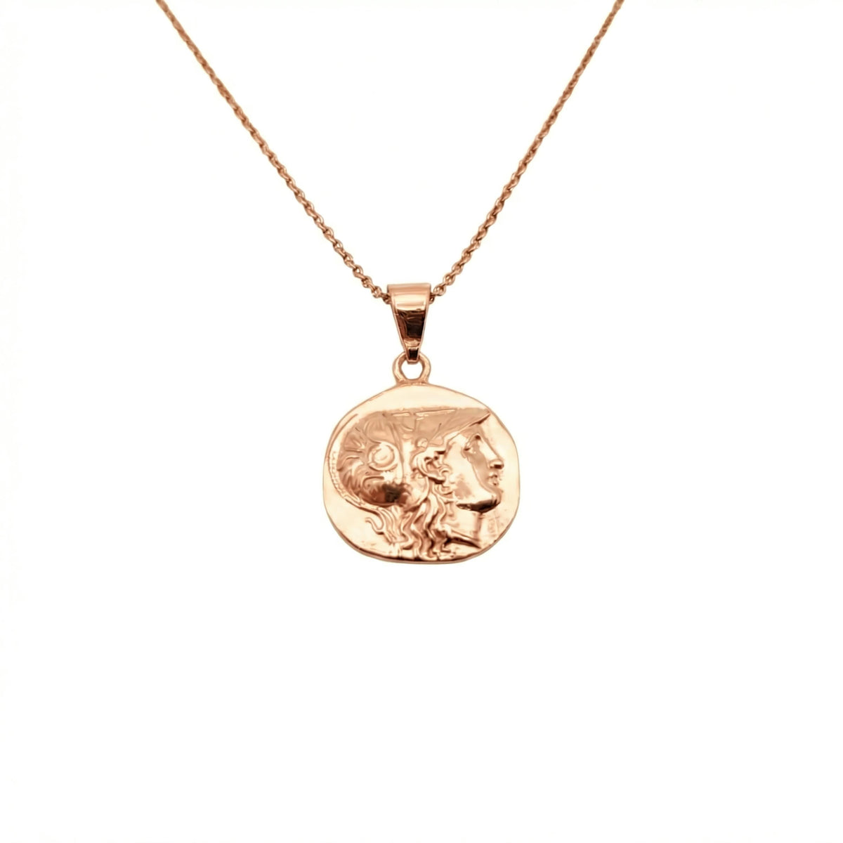 Alexander the Great Coin Necklace | Double-Sided Greek History Pendant, in Rose Gold Plated finish