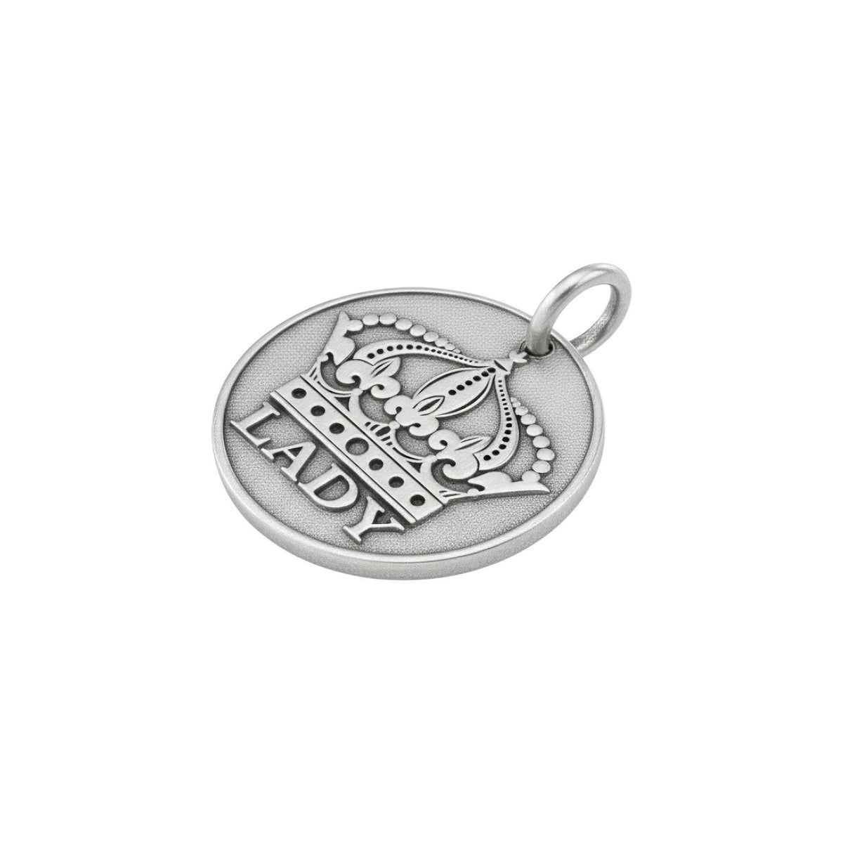 Princess Dog Tag | Sterling Silver Custom Crown Pet Tag | Engraved Regal Pet ID Tag, styled view